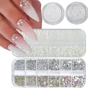 4 Boxes Flatback Rhinestones and Pearls Nail Charms for Acrylics - Nail Gems-01