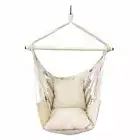 HAMMOCK CHAIR Hanging Rope Swing with 2 Cushions Steel Spreader Bar HIGHWILD