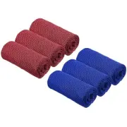 6 Pcs 40" x 12" Cooling Towel for Neck and Face Ice Towel Red/Dark Blue