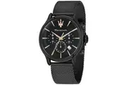 Maserati Epoca Chronograph Stainless Steel Black Dial Quartz R8873618013 100M Men's Watch