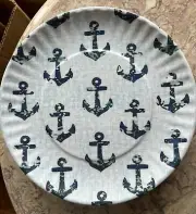 Cynthia Rowley Melamine Anchor Salad 8” Luncheon Plates Set of 12