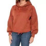 prAna Ziller Sweatshirt Women's Small Orange Hooded Pullover Gingerbread Wool A