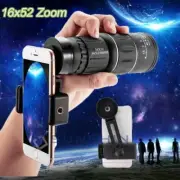 16x52 Camera Lens Monocular Telescope HD Scope Hunting Cell Phone Mount Holder