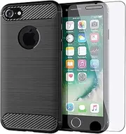 Asuwish Phone Case for iPhone 6plus 6splus 6/6s Plus with Screen Protector Cover and Slim Cell Accessories Protective iPhone6 6+ iPhone6s 6s+ i 6P 6a S Six iPhone6splus Women Men Carbon Fiber Black