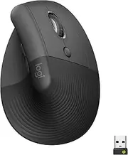 Logitech Lift Vertical Ergonomic Mouse, Wireless, Bluetooth or Logi Bolt USB receiver, Quiet clicks, 4 buttons, compatible with Windows/macOS/iPadOS, Laptop, PC - Graphite