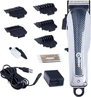 Caliber Pro 9MM Mabuchi Clipper - Professional Hair Cutting Tool Set - Cordless Electric Clippers with 5 Comb Guards, Blade, Oil, USB Charging Cord & Brush - Personal Hair Grooming Kit for Men