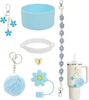 Hogvinnatil Cup Accessories, Water Bottle Accessories, Silicone Cup Boot Keychain Brand, Water Bottle, Flower Straw Lid, Love Pendant for Home, Dorm, School, Outdoor