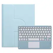 360° Rotatable Bluetooth Keyboard Leather Case With Touchpad Square Button Sky Blue For Ipad 10.2 2021 / Air 2019 Keyboards
