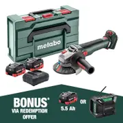 Metabo 18V 125mm Variable Speed Angle Grinder Kit