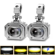 2x Motorcycle LED SpotLight Headlight Driving Fog Lamp White Yellow CNC aluminum