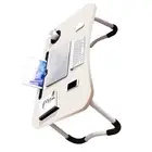 (White)Kids Laptop Desk With Cup Holder Density Board Foldable Bed Table For GE