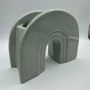 Ceramic Teal Rainbow Crazing Planter/Holder