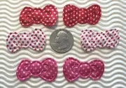 60 pcs x 1.5" Padded Polka Dot Satin Bow Appliques for Hello Kitty Crafts ST597