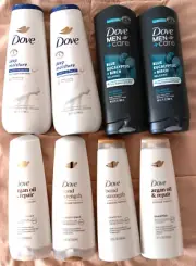 Dove Men Body Face Wash Shampoo Conditioner Lot Argan Bond Strength Deep Repair