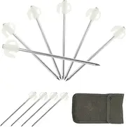 SUPVOX 1Set Tent Pegs Night Glowing Tent Stakes with Bag Durable Ground Nails for Camping Beach Gazebo Gardening for Tarp Canopy Stability