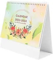 WOONEKY Desk Calendar 2023-2024 English Desk Pad Calendar Elegant Standing Design for Home Office