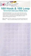 Syntego 210 x 13mm / 0.51" White Hook and Loop Self Adhesive Coins Dots 105 Hook & 105 Loop Fasteners