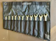 2 NOS Craftsman 11-Piece Chrome Metric & SAE Combination Wrench A-AH Pouch Sets