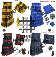 Scottish Traditional Highland Men's 8 Yard KILT Multi TARTAN KILTS & Accessories