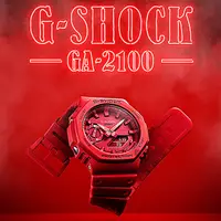在飛比找PChome24h購物優惠-CASIO 卡西歐 G-SHOCK 耐衝擊八角雙顯電子錶-紅