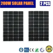 2x 200W 12V MONO SOLAR PANEL CARAVAN BOAT 4WD BATTERY POWER CHARGING 400 WATT