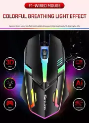 F1 Wired 3 Keys RGB Lighting Gaming SkyLion Mouse