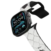 Apple Watch Ultra, Ultra 2 (49mm) Impact Band Chic black white silver quatrefoil geometric shape pattern