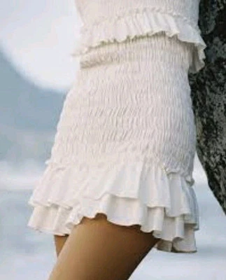Sir The Label Sz 0 Linen Shirred Stretch Mini Skirt NEW W Tags