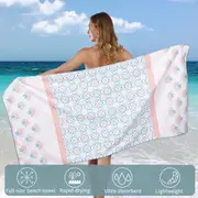 LINENOVA Double-sided Sand Free Beach Towel 80x160cm Microfiber Lightweight Ultra Soft Quick Dry Towels
