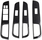 Car Decoration Panel Trim for N&issan for Tiida for RHD 2005-2010 Lifter Button Car Window Carbon Fiber Glass Switch Cover Trim Door Armrest Panel