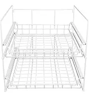 Detachable Wardrobe Shelf Kitchen Storage Rack Tableware Drying Organizer Sturdy Wrought Iron Shelf for Pantry Bathroom Kitchen 40x35x32cm