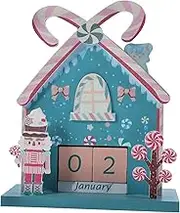 SHINEOFI 2025 Christmas Countdown Calendar Christmas Arrival Calendar Decorations Doorplate Desk Decor Countdown Decor Wall Clock Holiday Table Clock Stationery Office School Sky-blue Wood