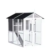 YES4PETS Grey XL Chicken Coop Rabbit Guinea Pig Hutch Ferret Hen Cat Bird House