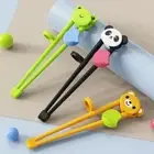 1 Pair Multi Color Cute Bear Panda Cat Learning Training Chopsticks For Kids_Z