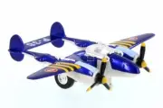 P-38 WWII Pullback Fighter, Blue - Showcasts 508D - Diecast Model Toy Car