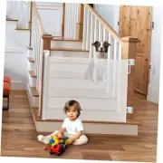 Retractable Baby Gate - Large Opening Mesh Dog Gate Indoor for Kids or Pet,