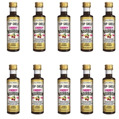 10 x Still Spirits Top Shelf Cherry Bourbon Flavouring Essences 50ml Home Brew