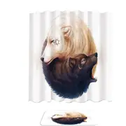 Animal Art Yin and Yang Wolves Shower Curtain