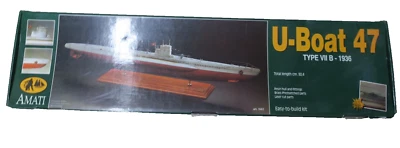 Vintage Amati U-Boat 47 Type VII B - 1936 1:72 Scale 1602 Model Kit Italy