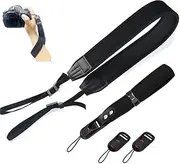 Camera Strap Set for DSLR SLR Cameras - Quick-Detachable Adjustable Neck Shoulder & Wrist Strap, Lightweight Comfortable Secure Grip, Durable Camera Accessories for Men Women Photographers