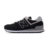 在飛比找momo購物網優惠-【NEW BALANCE】574 男鞋 女鞋 黑灰色 麂皮 