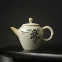 在飛比找ETMall東森購物網優惠-草木灰中式復古茶壺家用功夫茶具泡茶壺茶葉泡茶器陶瓷小茶壺單壺