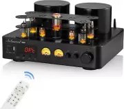 Hifi Bluetooth 5.0 Tube Power Amplifier Coax/Opt Integrated Audio Amp USB Player