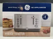 GE Wide Slot Toaster 4-Slice Capacity Stainless Steel 1500W w/ 7-Shade Settings