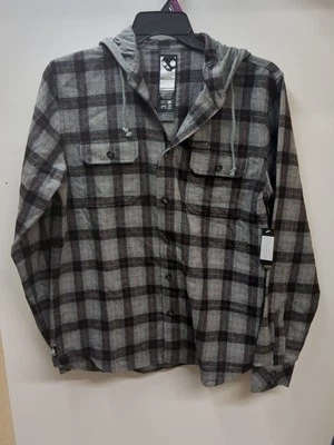 Skullcandy Hooded Flannel Shirt Wool Blend Size Medium Dawn Patrol Skater