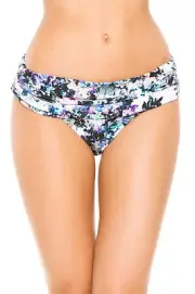 BADGLEY MISCHKA FIONA BANDED HIPSTER BIKINI SWIM BRIEF BOTTOMS MULTI SIZE 4 $68