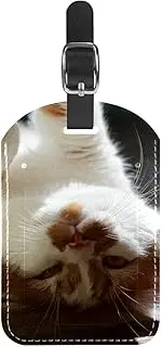 [WOSHJIUK] Luggage Tags,2 Pack Labels Suitcase Tags,Cute Lying cat,Luggage Tags Privacy Protection Travel Bag Tag