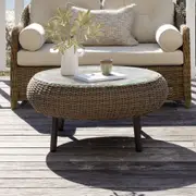 Plantation Hamptons Outdoor Round Wicker Coffee Table - Outdoor Tables