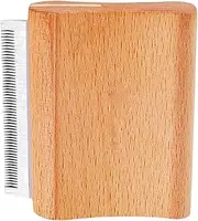 2PCS Dog Hair Brush Shedding,Wooden Handle Pet Grooming Rake - Dematting Undercoat Rake for Dogs, Cats Wide Dog Grooming Brush, Dog Brush for Shedding, Cat Brush, Reduce Shedding (7.5x6.9cm)