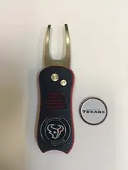 Houston Texans Switchblade Divot Tool, BONUS Marker, NEW